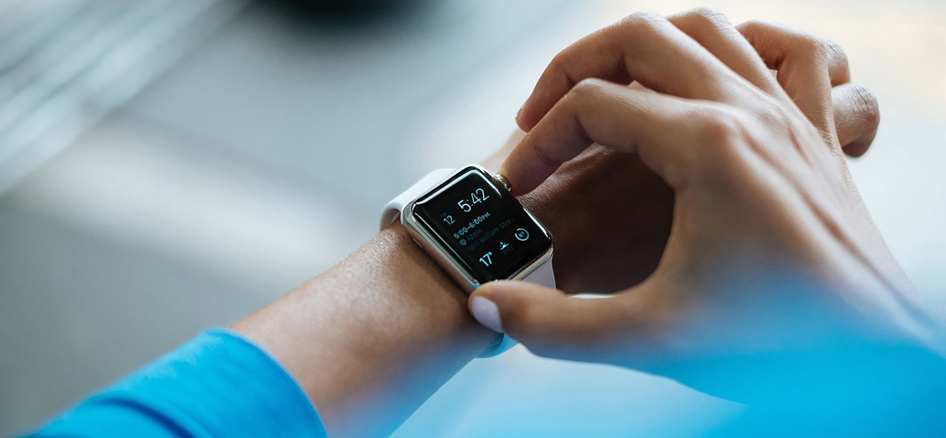 Smartwatch on a young woman's wrist