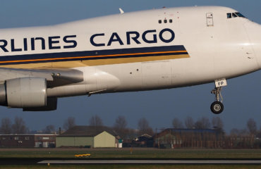 cargo plane at takeoff