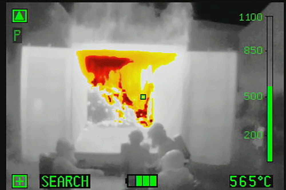 Screenshot von einer Leader-Wärmebildkamera. 