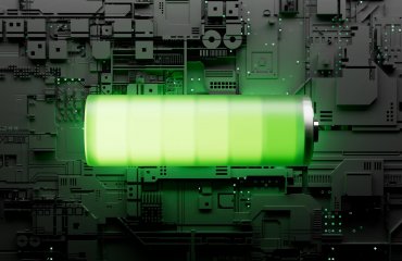 moderne grün schimmernde Batterie