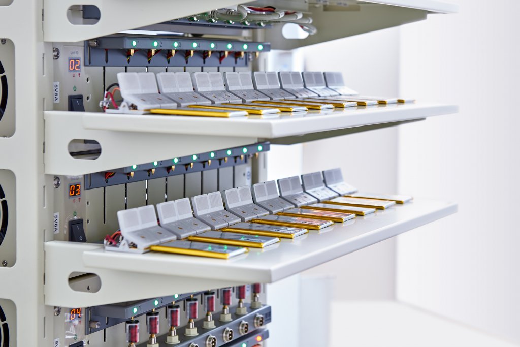 Lithium Polymer Batteries in a charging station